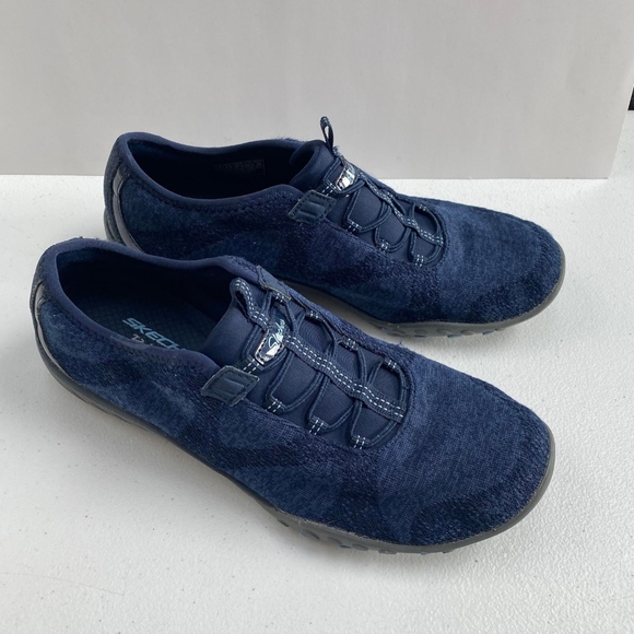 Skechers Womens Relaxed Fit Memory Foam Navy Blue Shoes Size7.5M Comfort  23855 - Picture 10 of 15